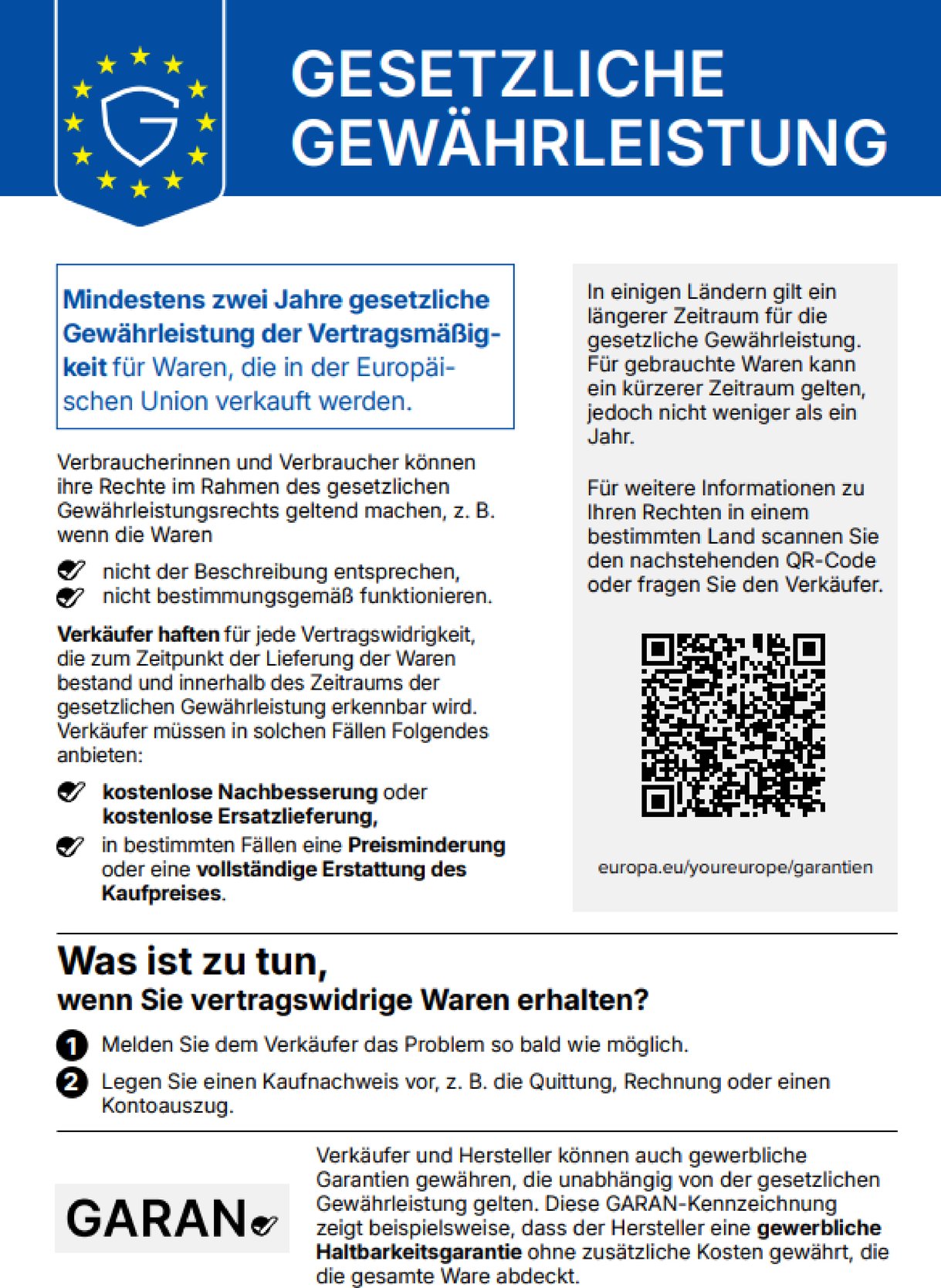Gewährleistung Textilwaren24